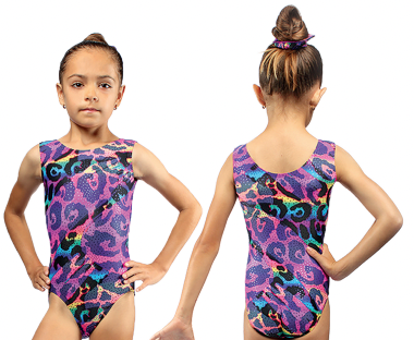 Mondor Printed Tank Metallic Detail Gymnastics Leotard 7822