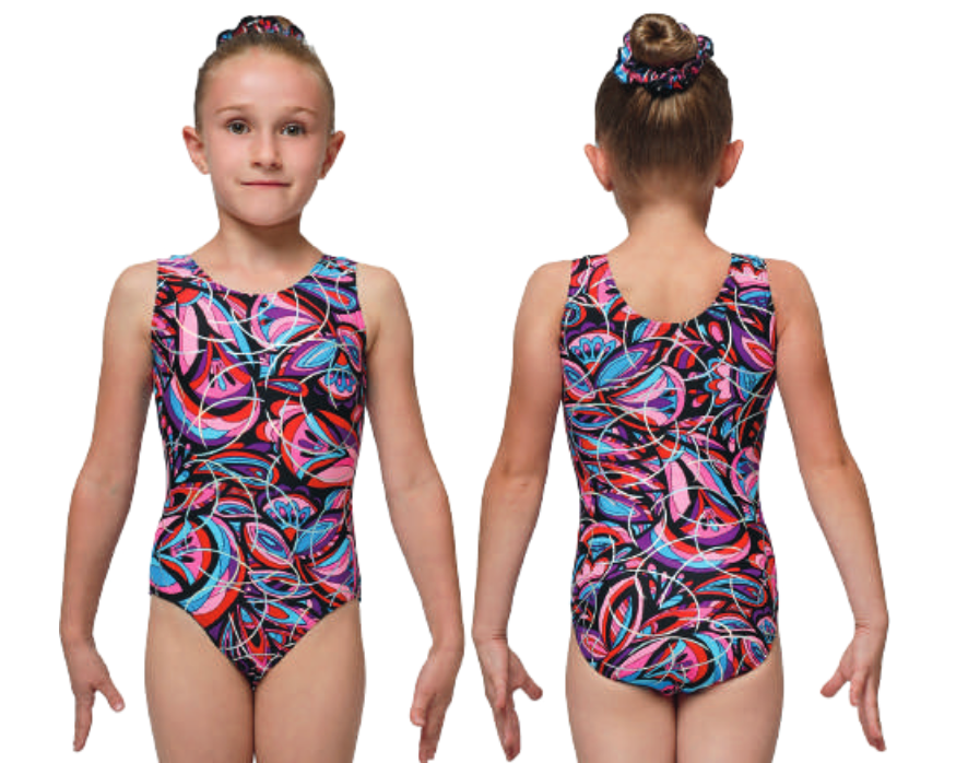 Mondor Printed Tank Metallic Detail Gymnastics Leotard 7822