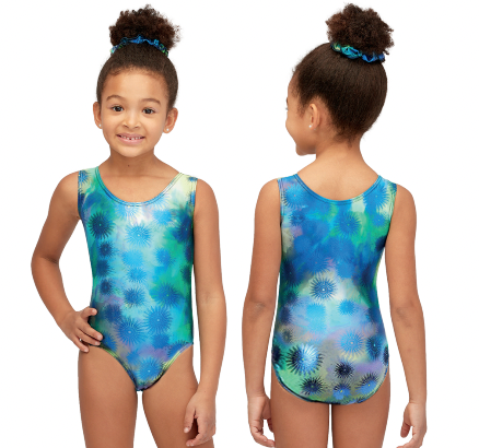 Mondor Printed Tank Metallic Detail Gymnastics Leotard 7822