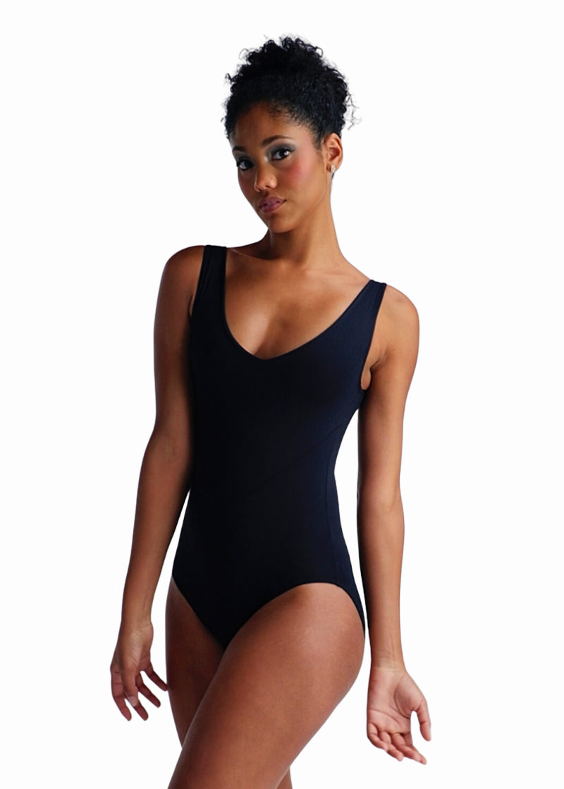 Réjane Tank Leotard with Embellished Mesh Back