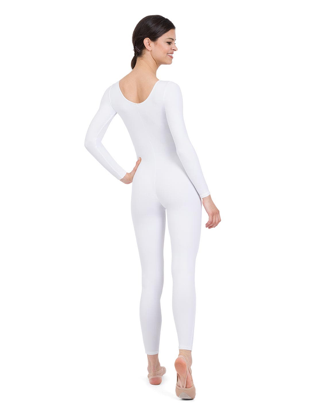 White Long Sleeve Unitard