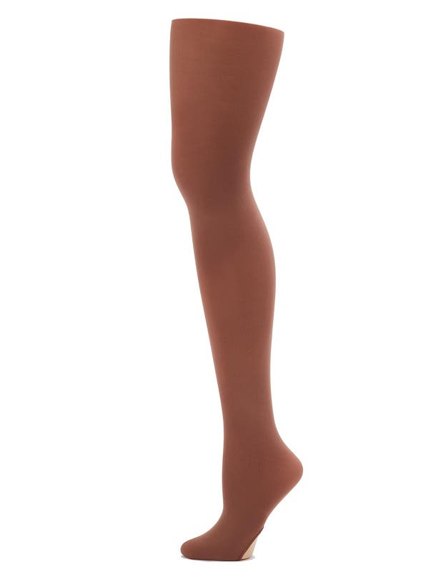 Capezio New York Cable Rib Sweater Tight Deep Brown Size A Stockings High- Socks